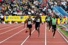 Leonel Manzzno wins the Emsley Carr Mile from Bernard Lagat and Augustine Kiprono Choge, 2011 Aviva London Grand Prix